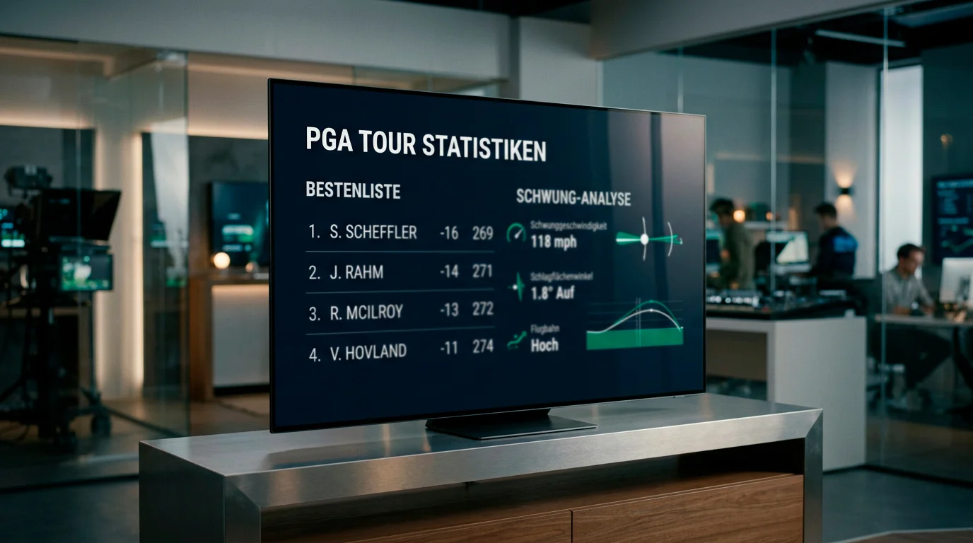 PGA Tour Statistik-Übersicht auf einem Bildschirm