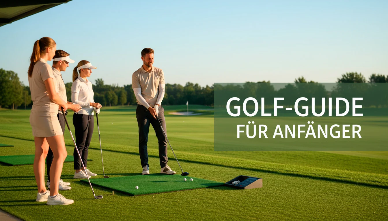 Einsteiger-freundliche Golf-Szene auf einem Übungsplatz