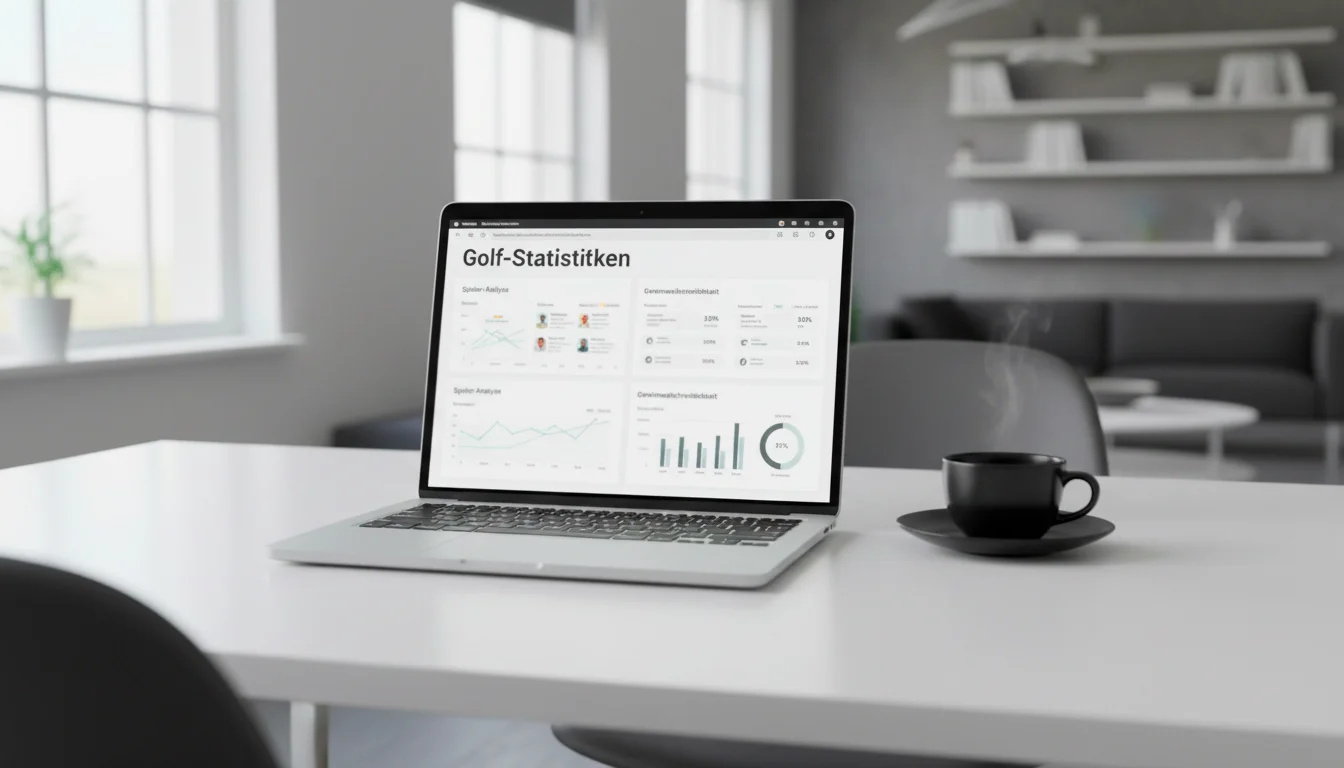 Statistik-Analyse auf einem Laptop für Golf-Wetten