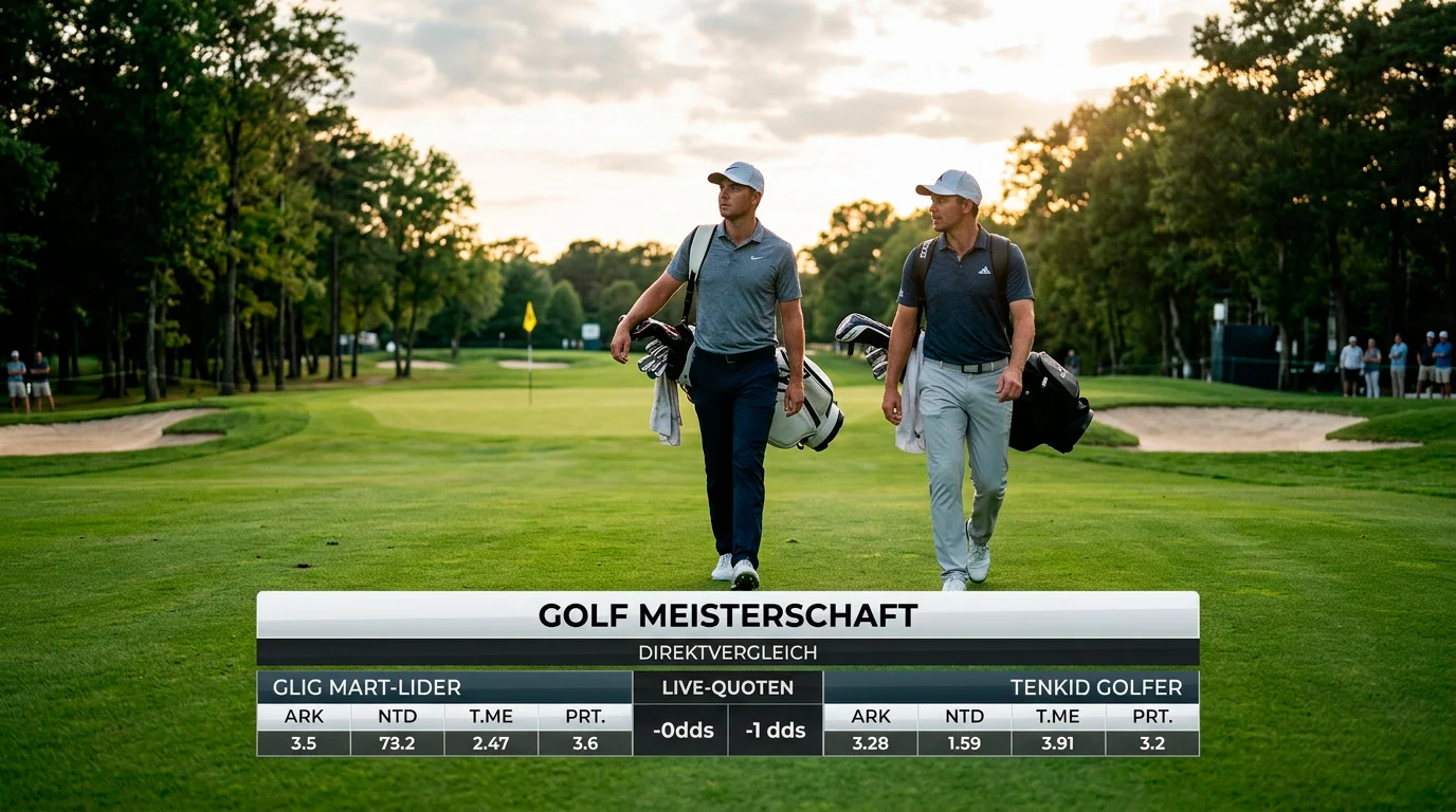 Zwei Golfer auf dem Fairway bei einem direkten Duell