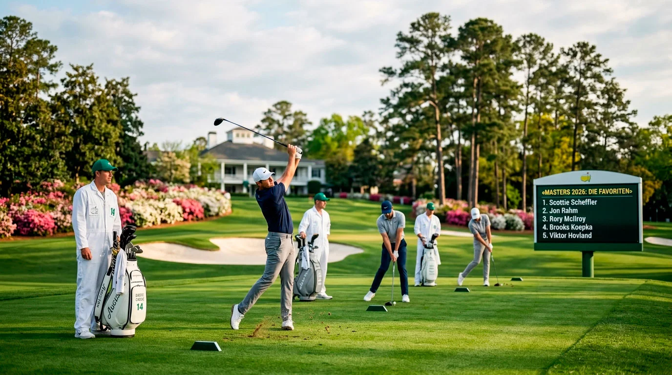 Top-Golfer auf der Augusta National Driving Range