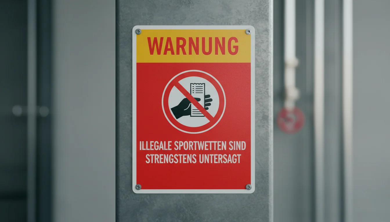 Warnschild für illegale Sportwetten-Anbieter