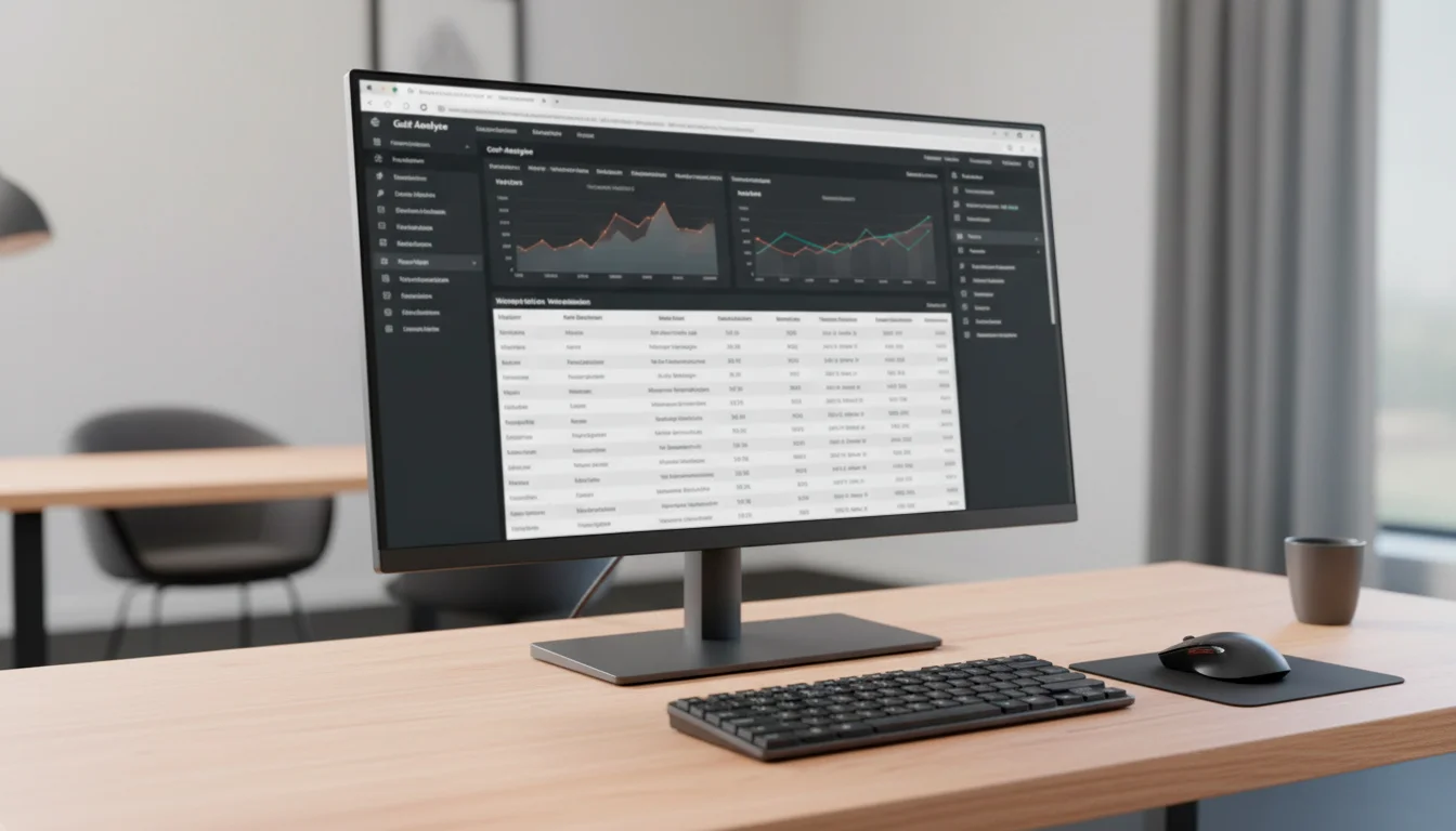 Datenanalyse-Bildschirm mit Golf-Statistiken und Quoten